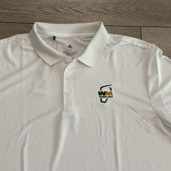 Adidas Golf Polo Waste Management Logo White Mens 2XL TPC Scottsdale Athletic - Picture 1 of 8